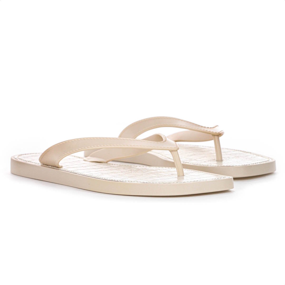 Chinelo Brizza Arezzo Croco Rivieira Square Bege - Feminino Bege 2