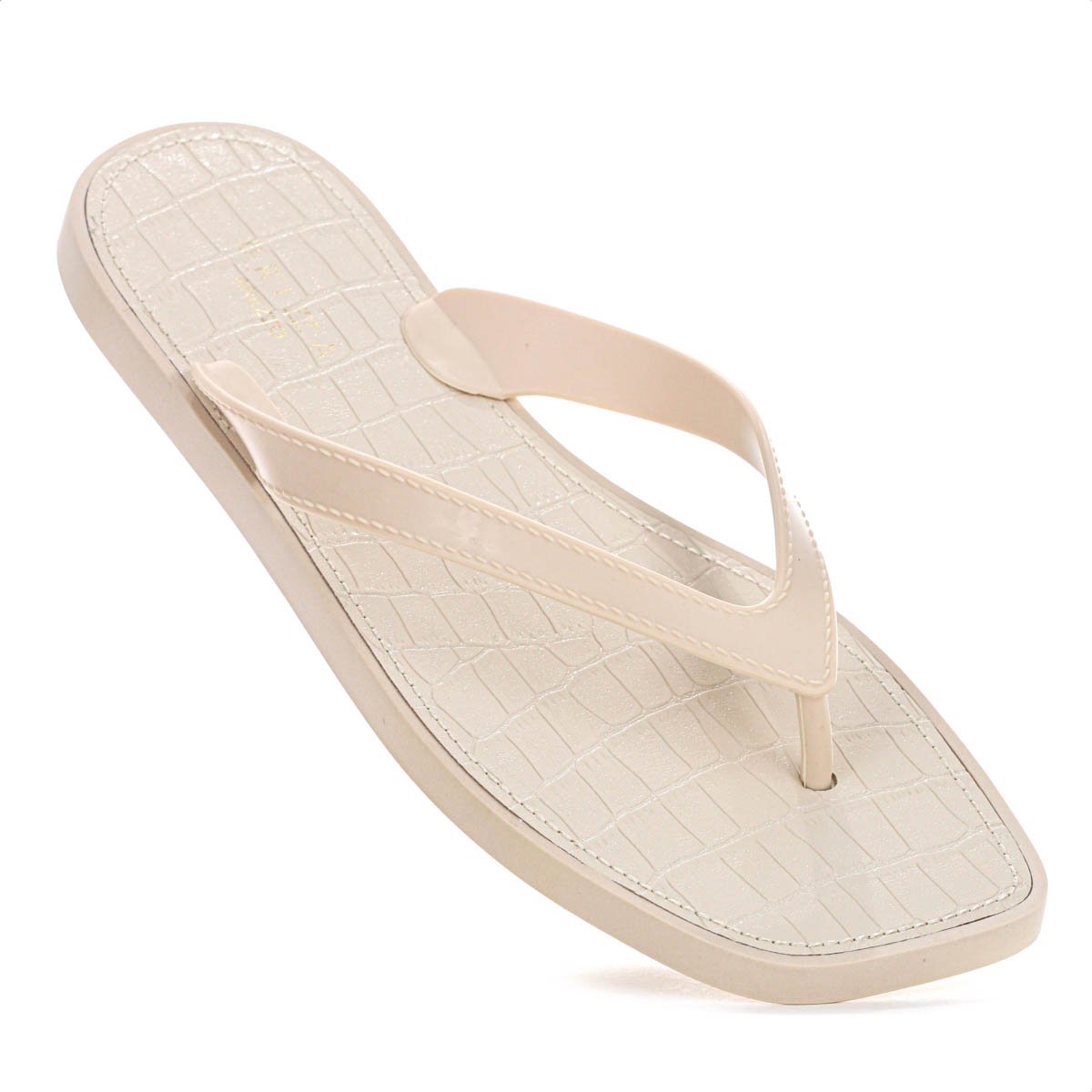 Chinelo Brizza Arezzo Croco Rivieira Square Bege - Feminino Bege 7