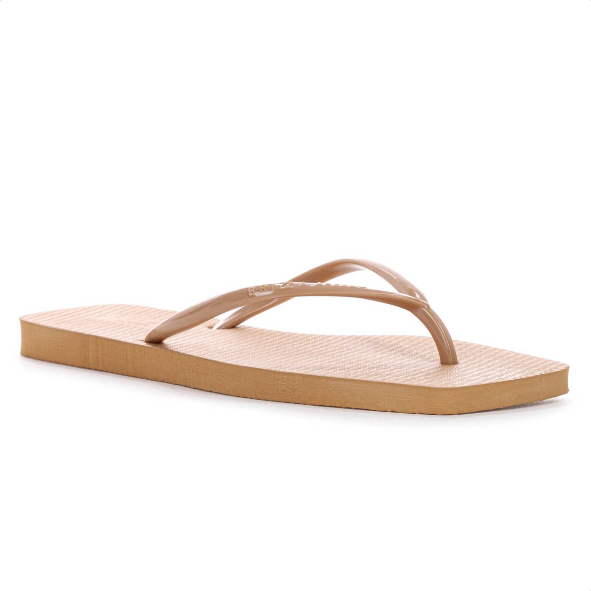 Chinelo Brizza Arezzo Bico Quadrado Flat Tira Slim Nude - Feminino Bege 3