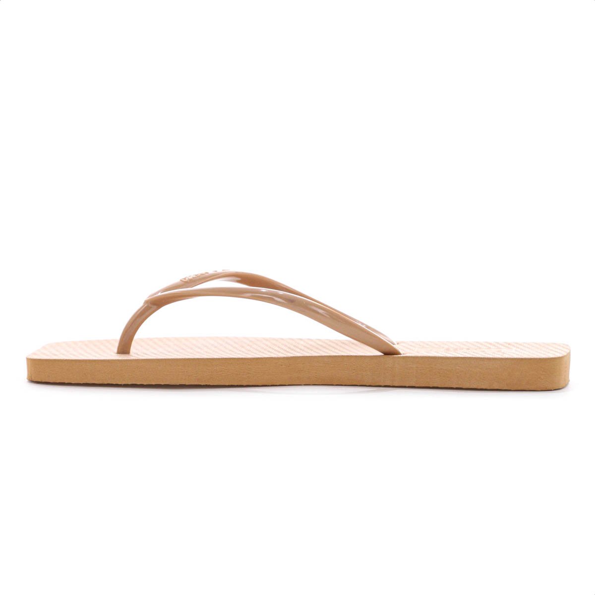 Chinelo Brizza Arezzo Bico Quadrado Flat Tira Slim Nude - Feminino Bege 5
