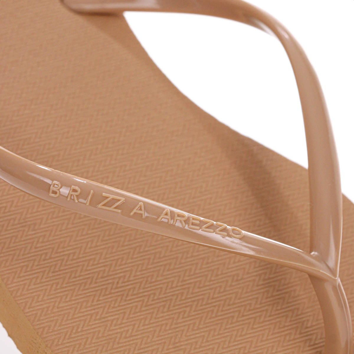 Chinelo Brizza Arezzo Bico Quadrado Flat Tira Slim Nude - Feminino Bege 8