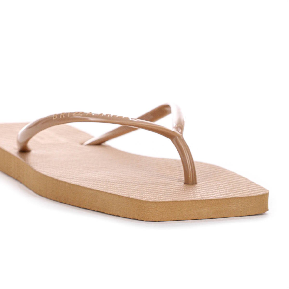 Chinelo Brizza Arezzo Bico Quadrado Flat Tira Slim Nude - Feminino Bege 9