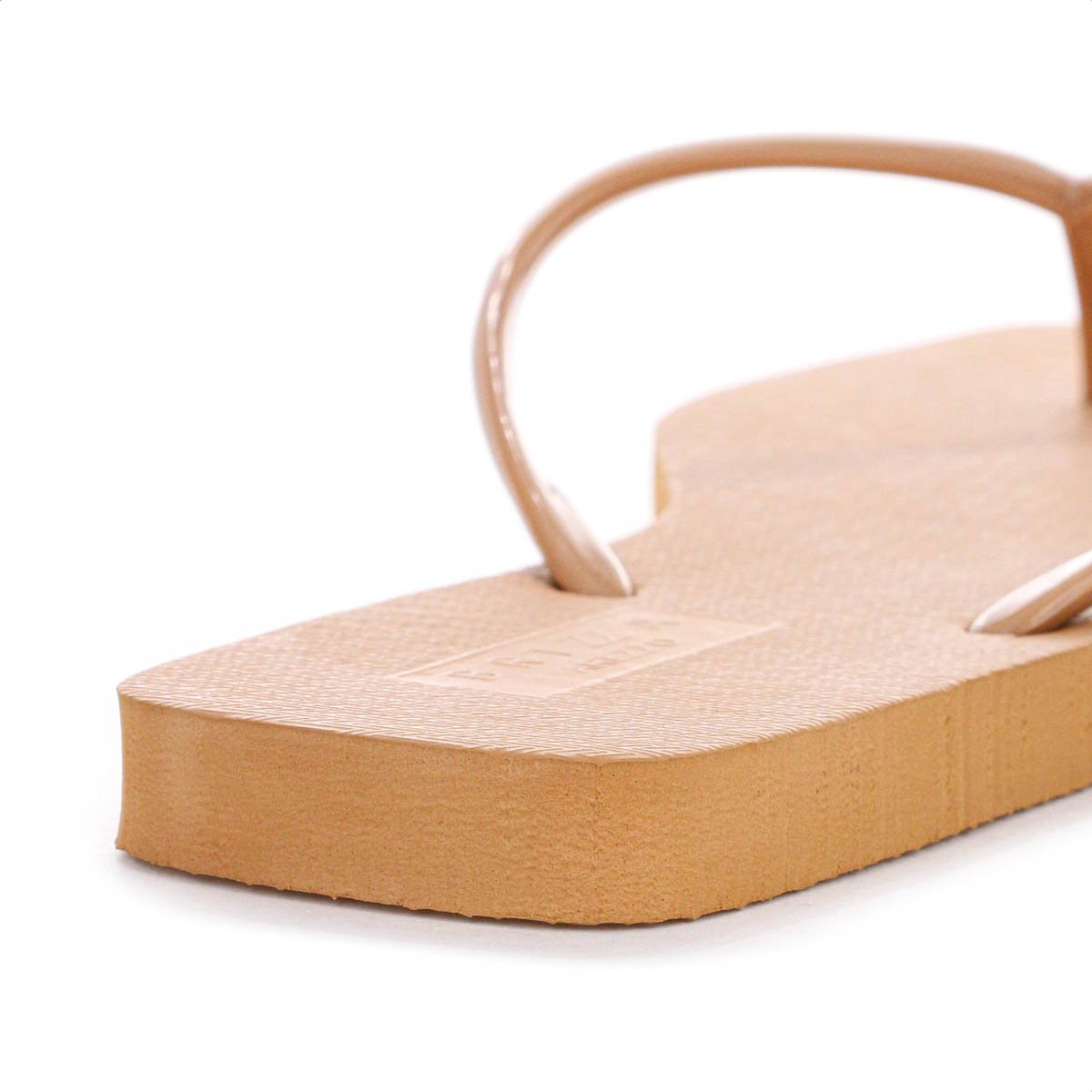 Chinelo Brizza Arezzo Bico Quadrado Flat Tira Slim Nude - Feminino Bege 10