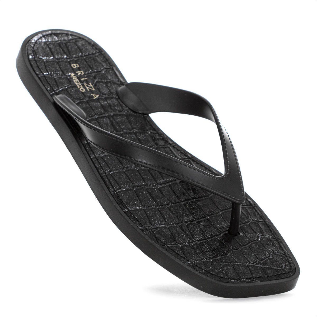 Chinelo Brizza Arezzo Croco Rivieira Square Preto - Feminino Preto 7