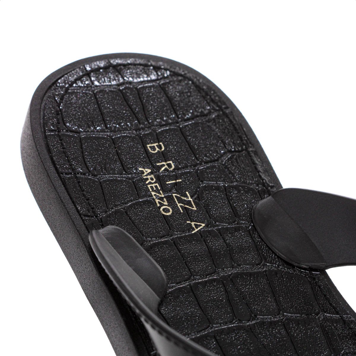 Chinelo Brizza Arezzo Croco Rivieira Square Preto - Feminino Preto 8