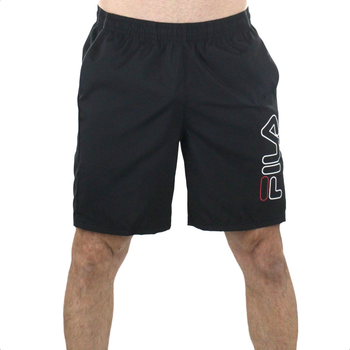 Short Fila Train 7.5 Preta e Branca - Masculina
