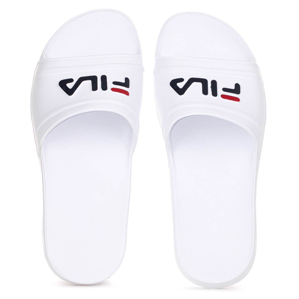 Chinelo Fila Sleek Slide Branco Azul Marinho e Vermelho - Feminino