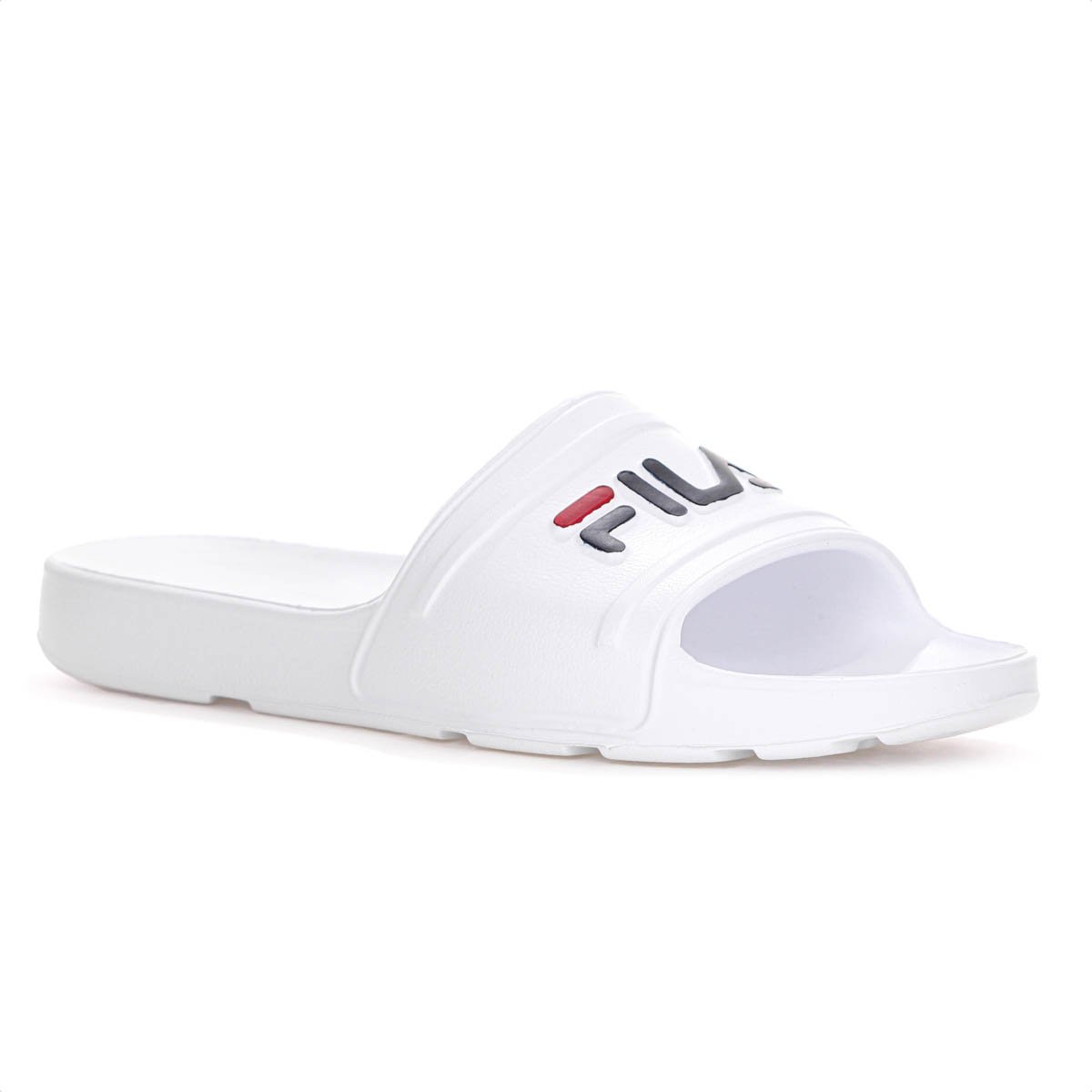 Chinelo Fila Sleek Slide Branco Azul Marinho e Vermelho - Feminino Branco 3