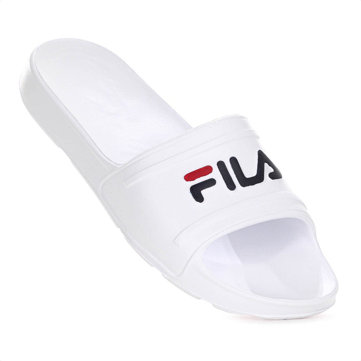 Chinelo Fila Sleek Slide Branco Azul Marinho e Vermelho - Feminino Branco 7