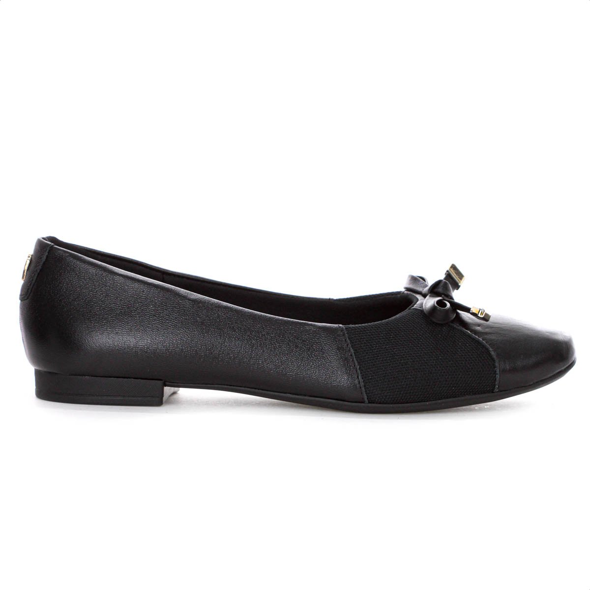 Sapatilha Usaflex Couro Lisa Preto - Feminino Preto 2