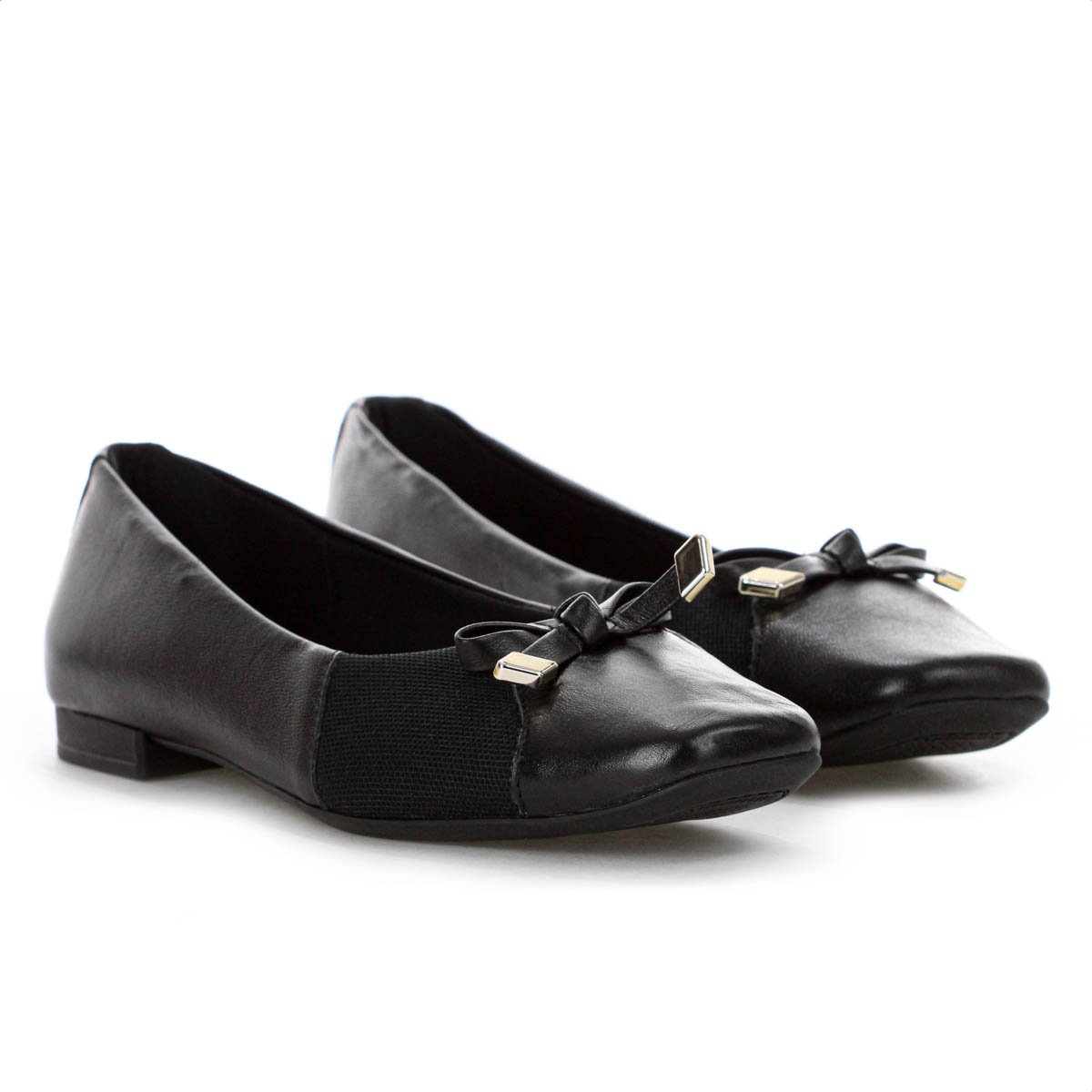 Sapatilha Usaflex Couro Lisa Preto - Feminino Preto 4