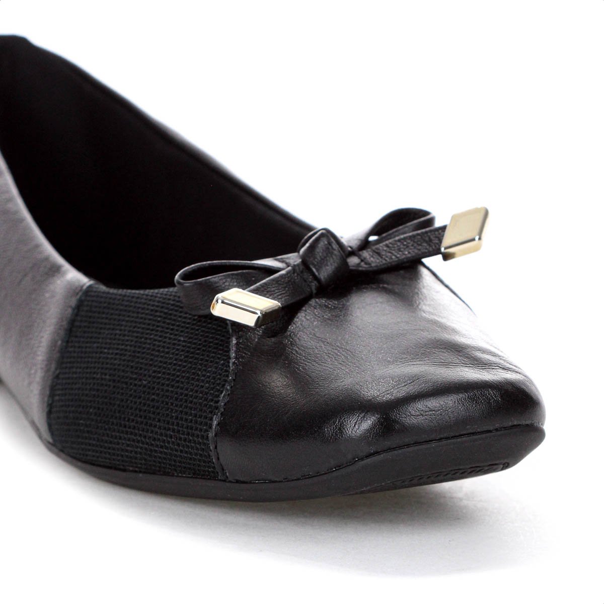 Sapatilha Usaflex Couro Lisa Preto - Feminino Preto 8