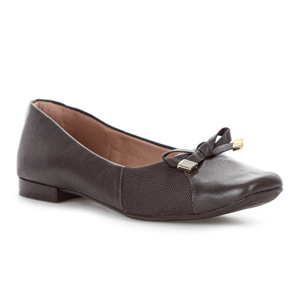Sapatilha Usaflex Couro Lisa Marrom - Feminino