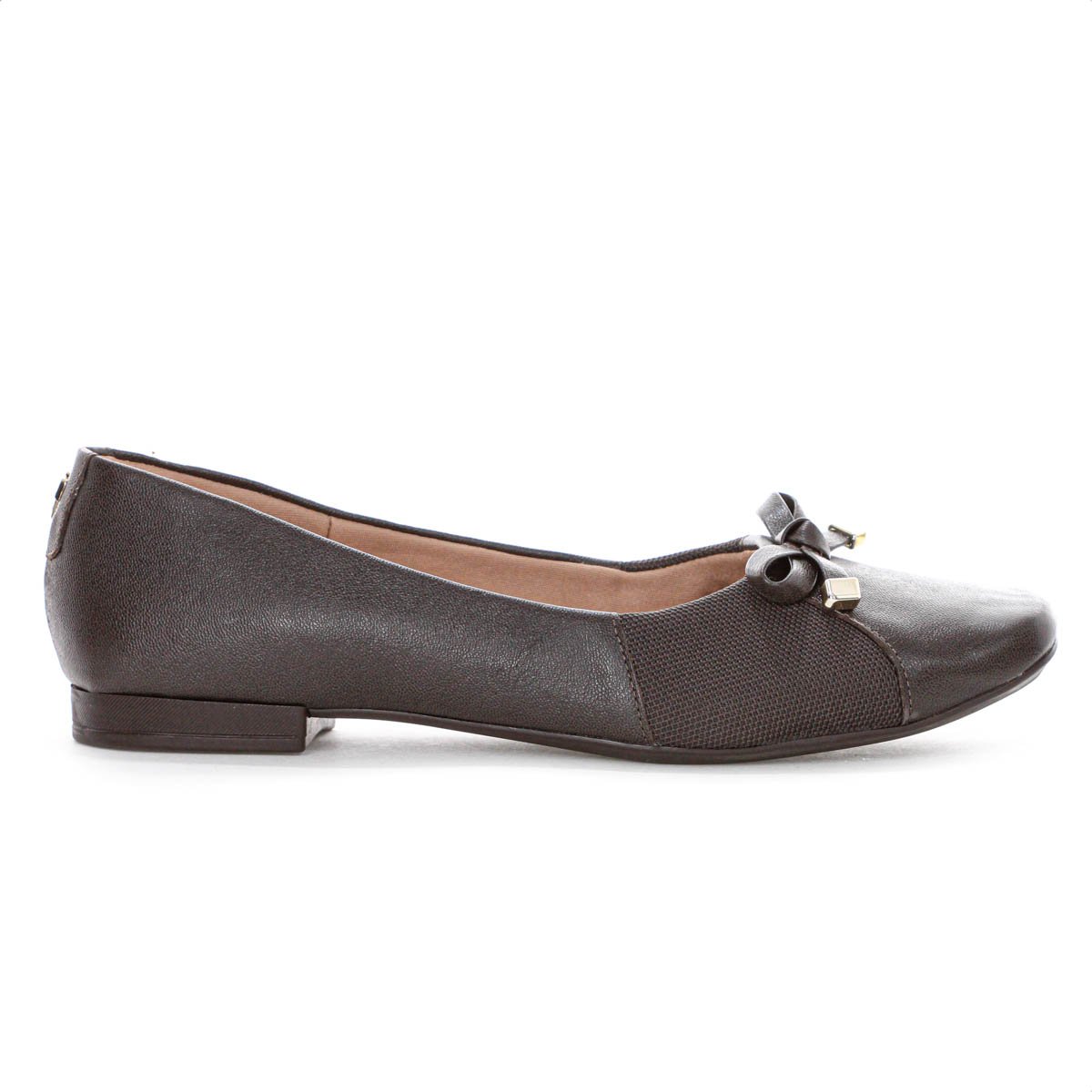 Sapatilha Usaflex Couro Lisa Marrom - Feminino Marrom 2