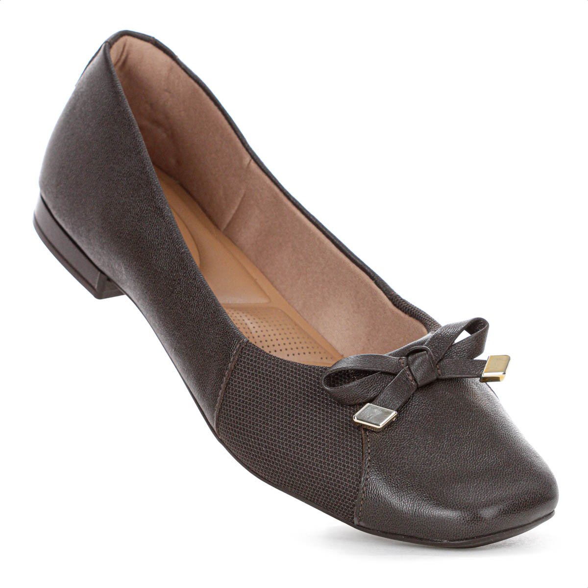 Sapatilha Usaflex Couro Lisa Marrom - Feminino Marrom 6