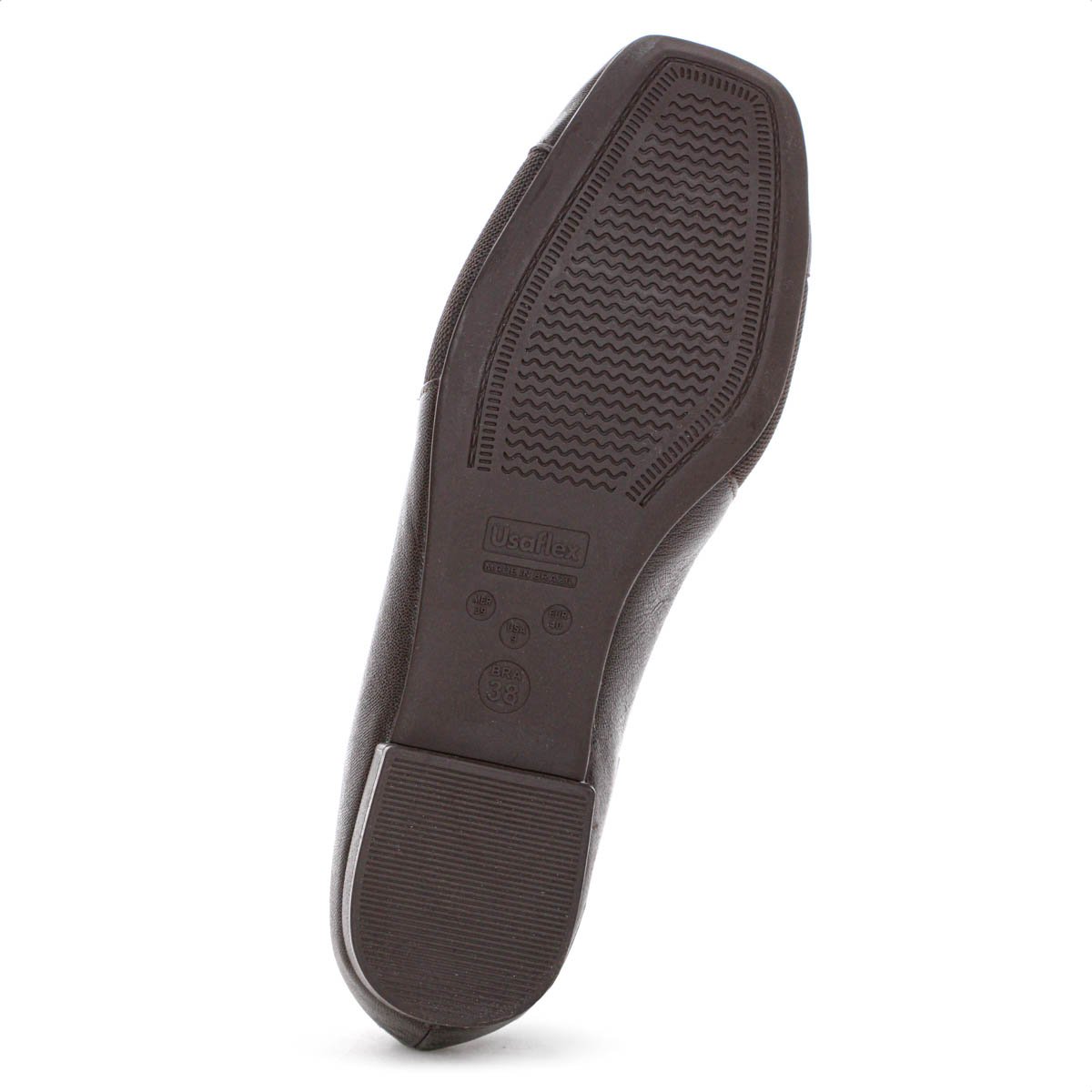 Sapatilha Usaflex Couro Lisa Marrom - Feminino Marrom 7