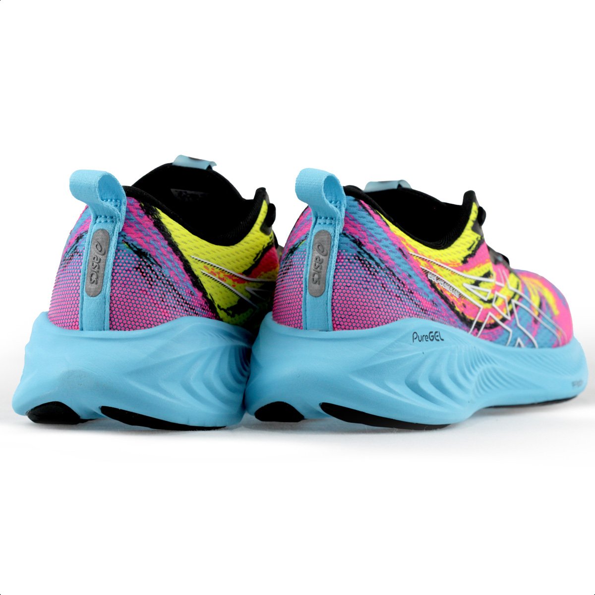 Tenis Asics Gel Cumulus 25 Color Injection Rosa Azul e Amarelo - Masculino Multicores 4