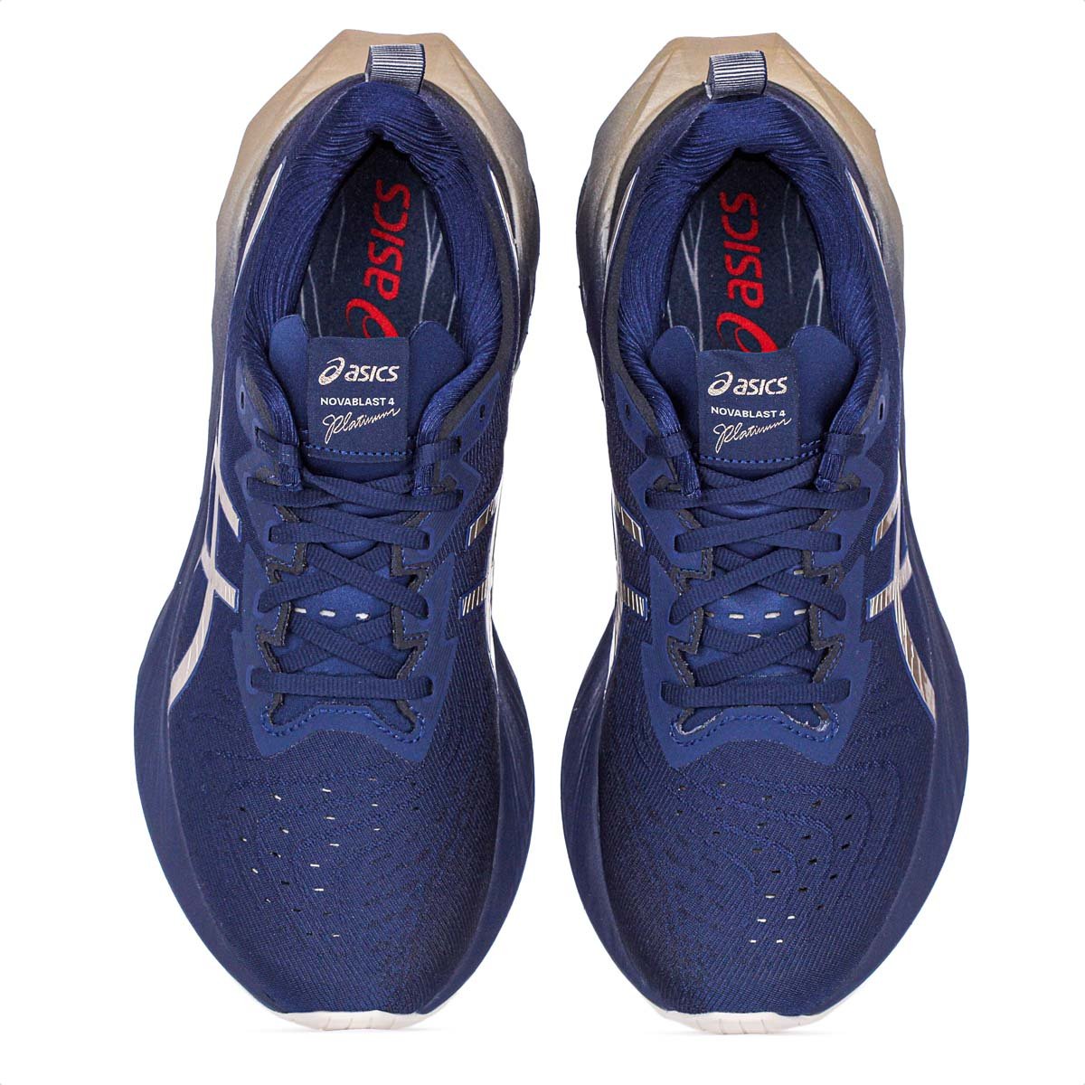 Tenis Asics Novablast 4 Platinum Azul Marinho e dourado - Masculino  Azul Escuro 6