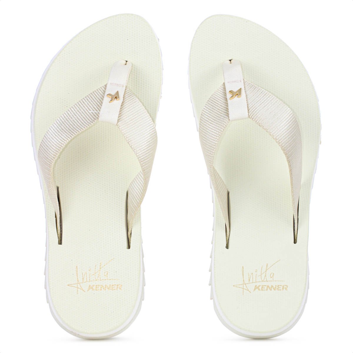 Chinelo Kenner Kyra Anitta Off White e Bege - Feminino