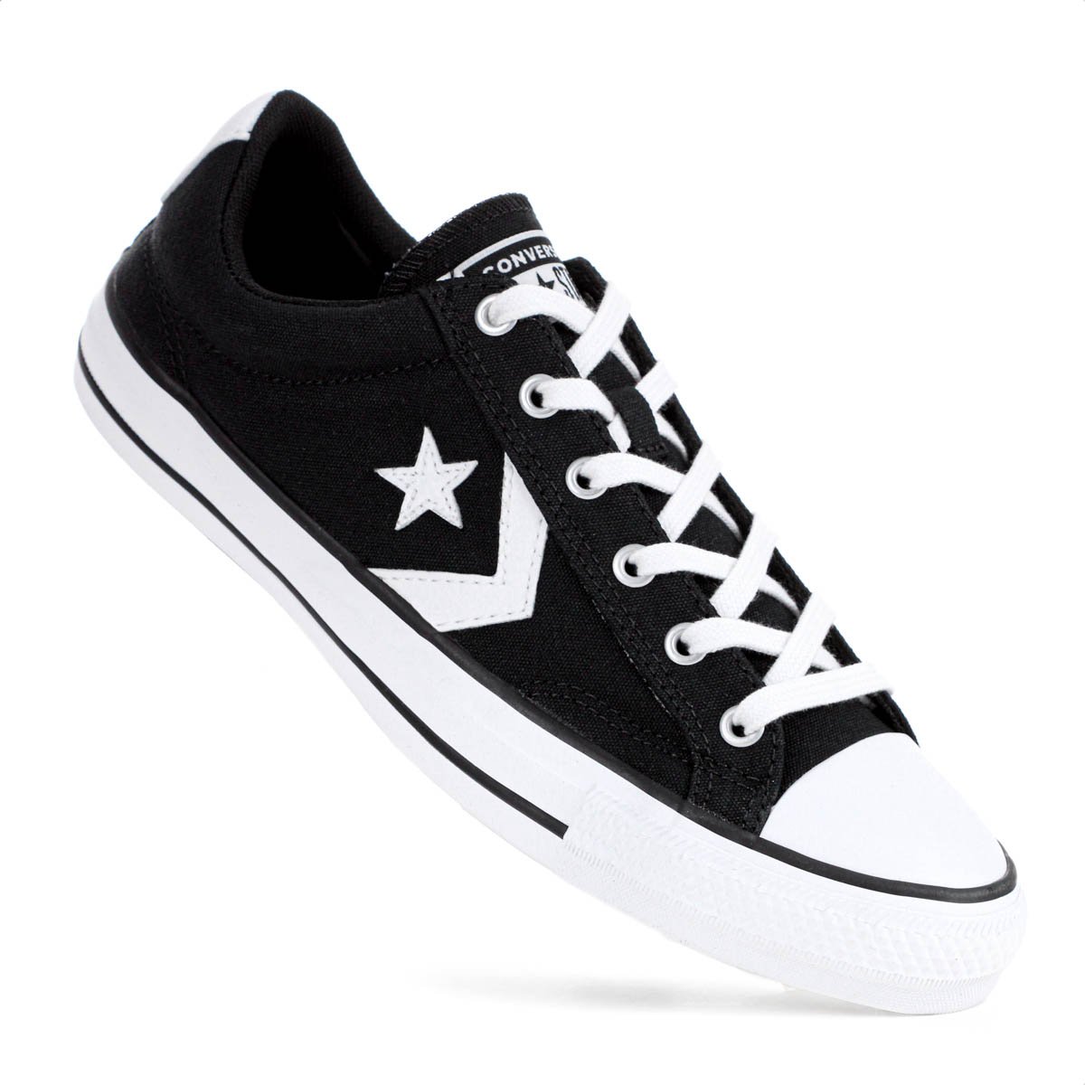 Tenis Converse All Star Player Cano Baixo Preto e Branco - Feminino Preto 3