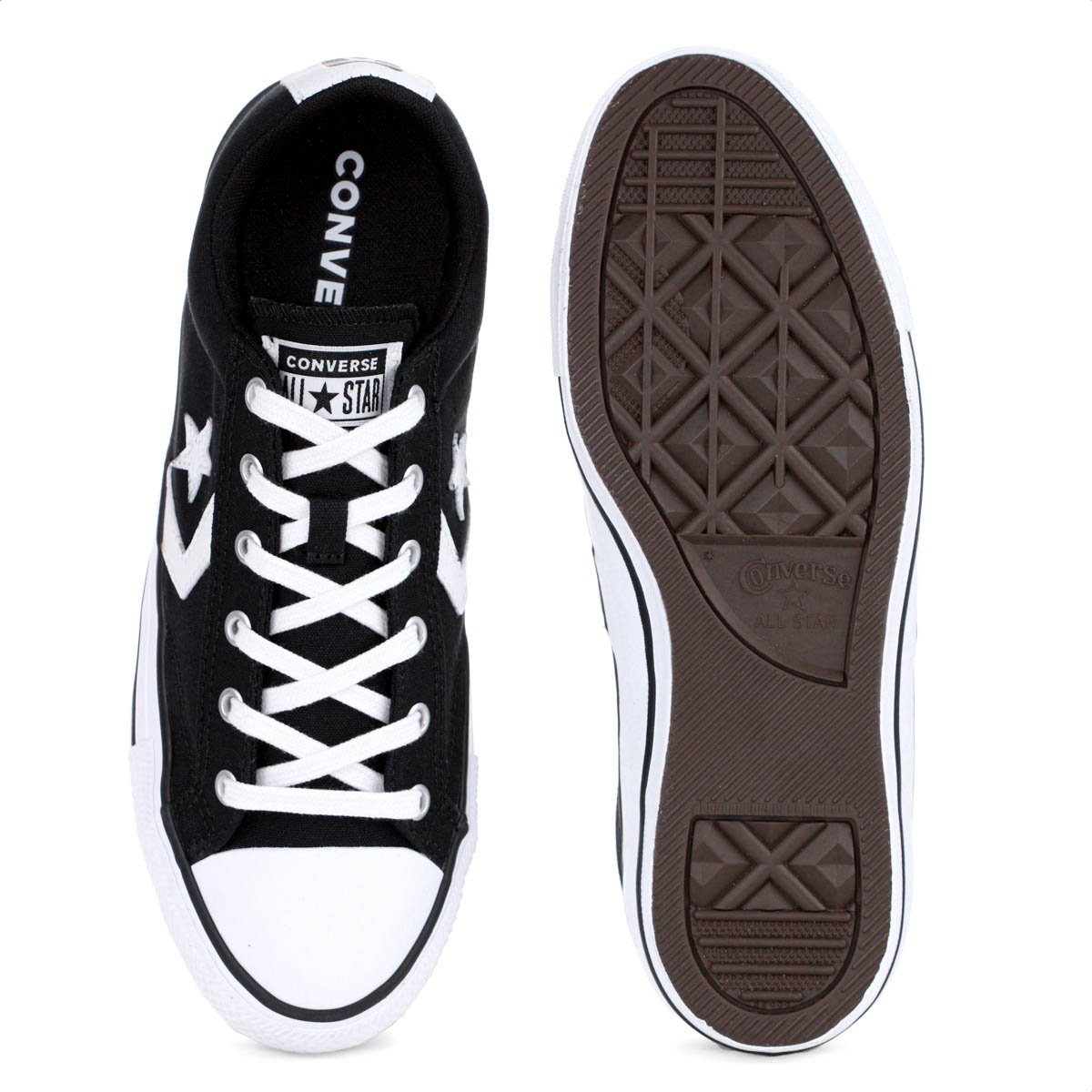 Tenis Converse All Star Player Cano Baixo Preto e Branco - Feminino Preto 5