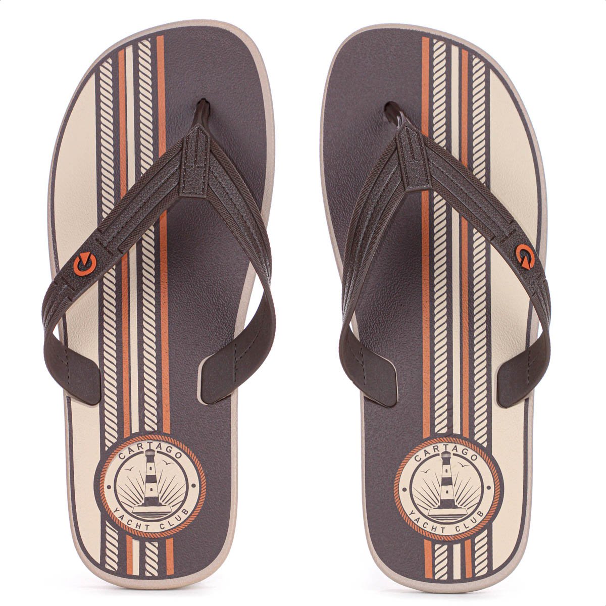 Chinelo Cartago Atlanta II Marrom Bege e Laranja - Masculino