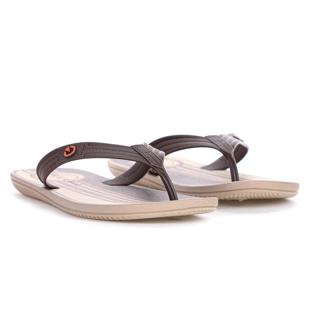 Chinelo Cartago Atlanta II Marrom Bege e Laranja - Masculino Marrom 2