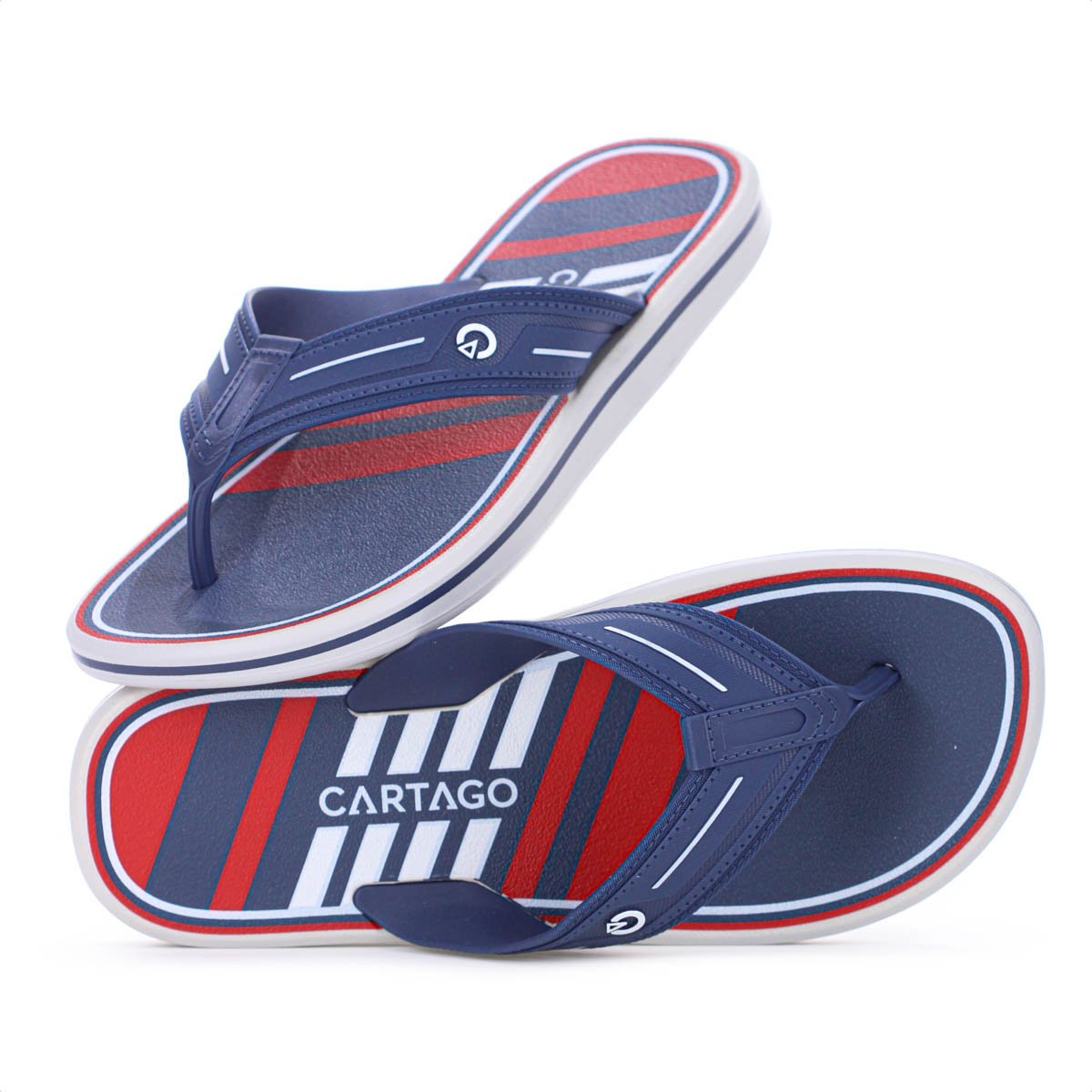 Chinelo Cartago Palermo II Azul Vermelho e Cinza - Masculino Azul 10