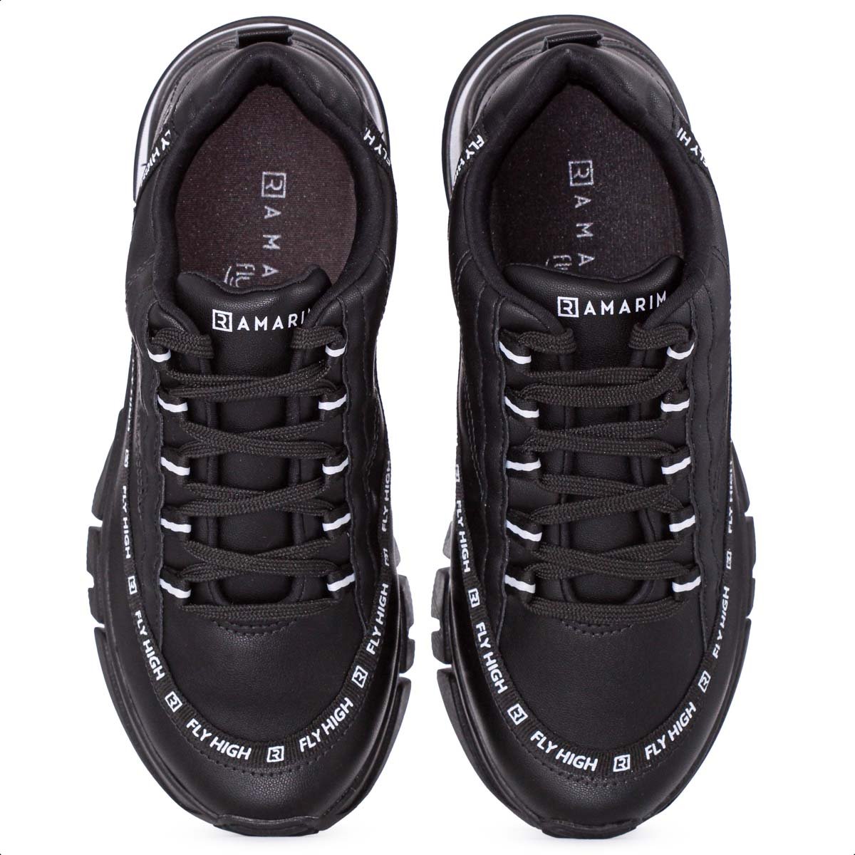 Tenis Ramarim Plataforma 2380104 Preto e Branco - Feminino Preto 6