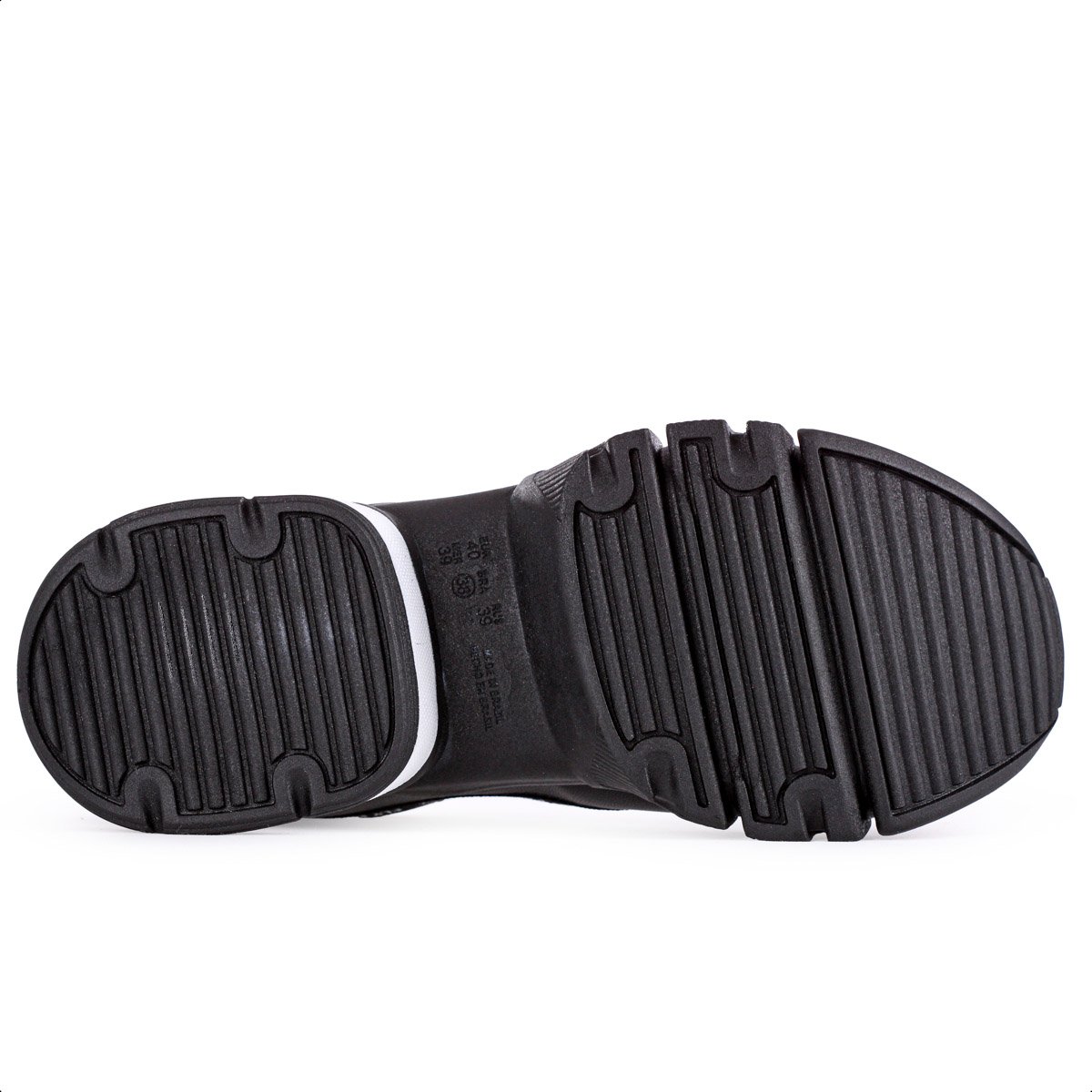 Tenis Ramarim Plataforma 2380104 Preto e Branco - Feminino Preto 7