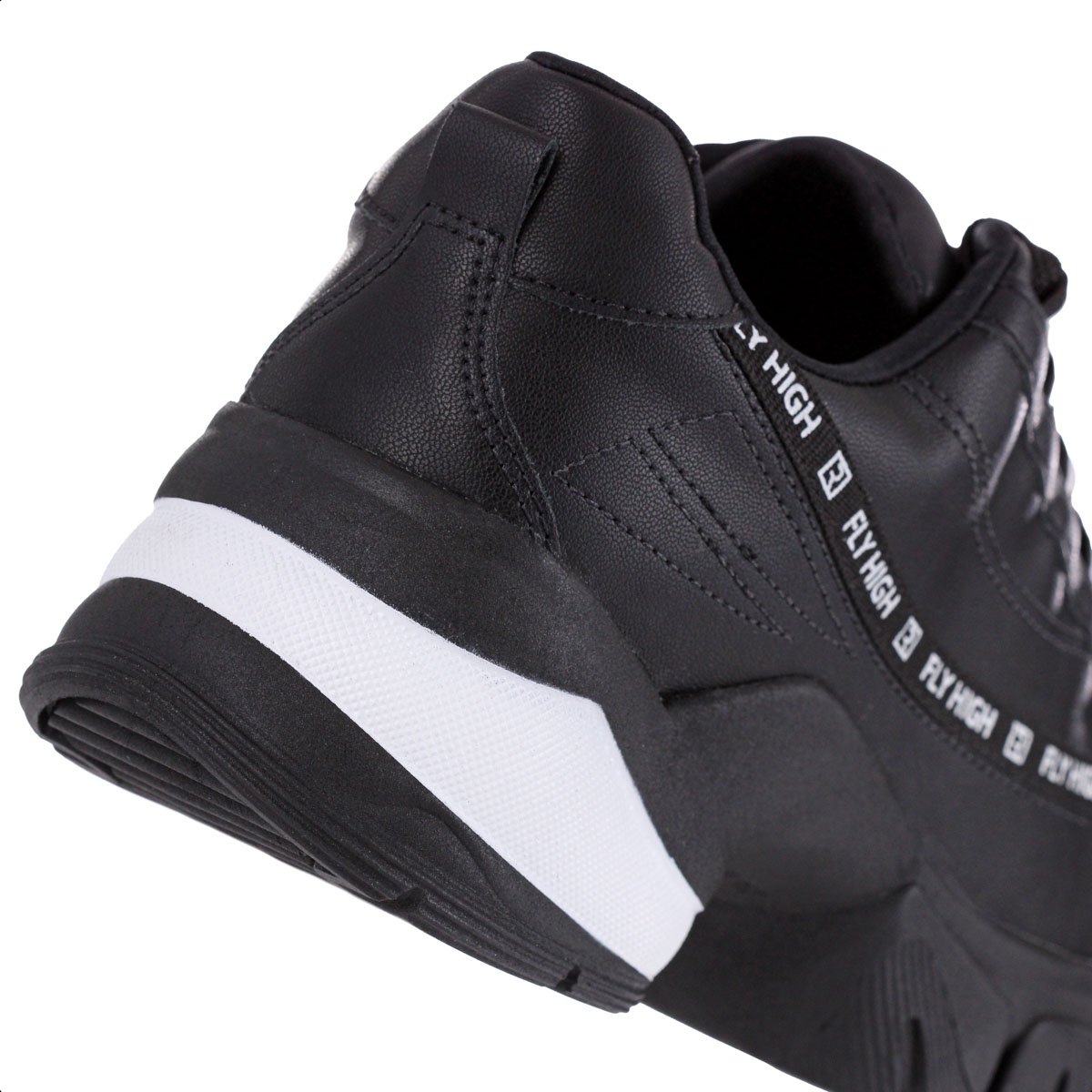 Tenis Ramarim Plataforma 2380104 Preto e Branco - Feminino Preto 9