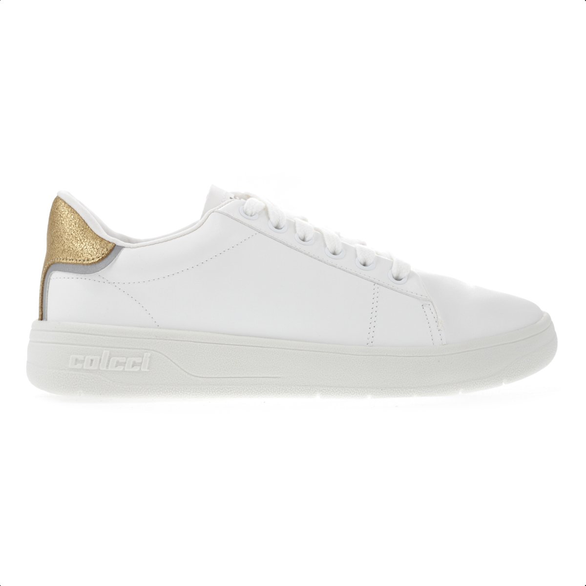 Tenis Colcci Basic College Branco e Ouro - Feminino