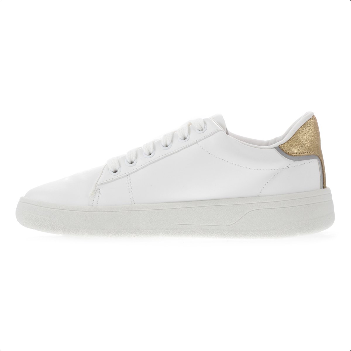Tenis Colcci Basic College Branco e Ouro - Feminino Branco 2
