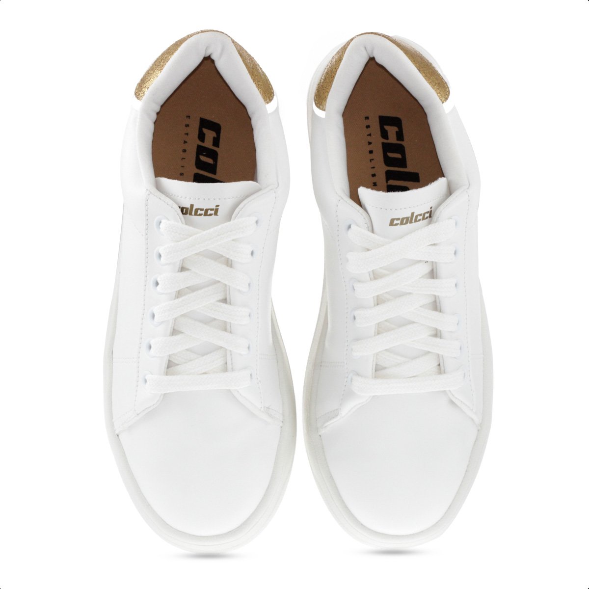 Tenis Colcci Basic College Branco e Ouro - Feminino Branco 5