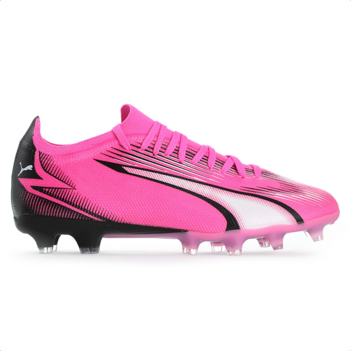 Chuteira Puma Campo Ultra Match FG/AG BDP Rosa Branco e Preto - Masculino