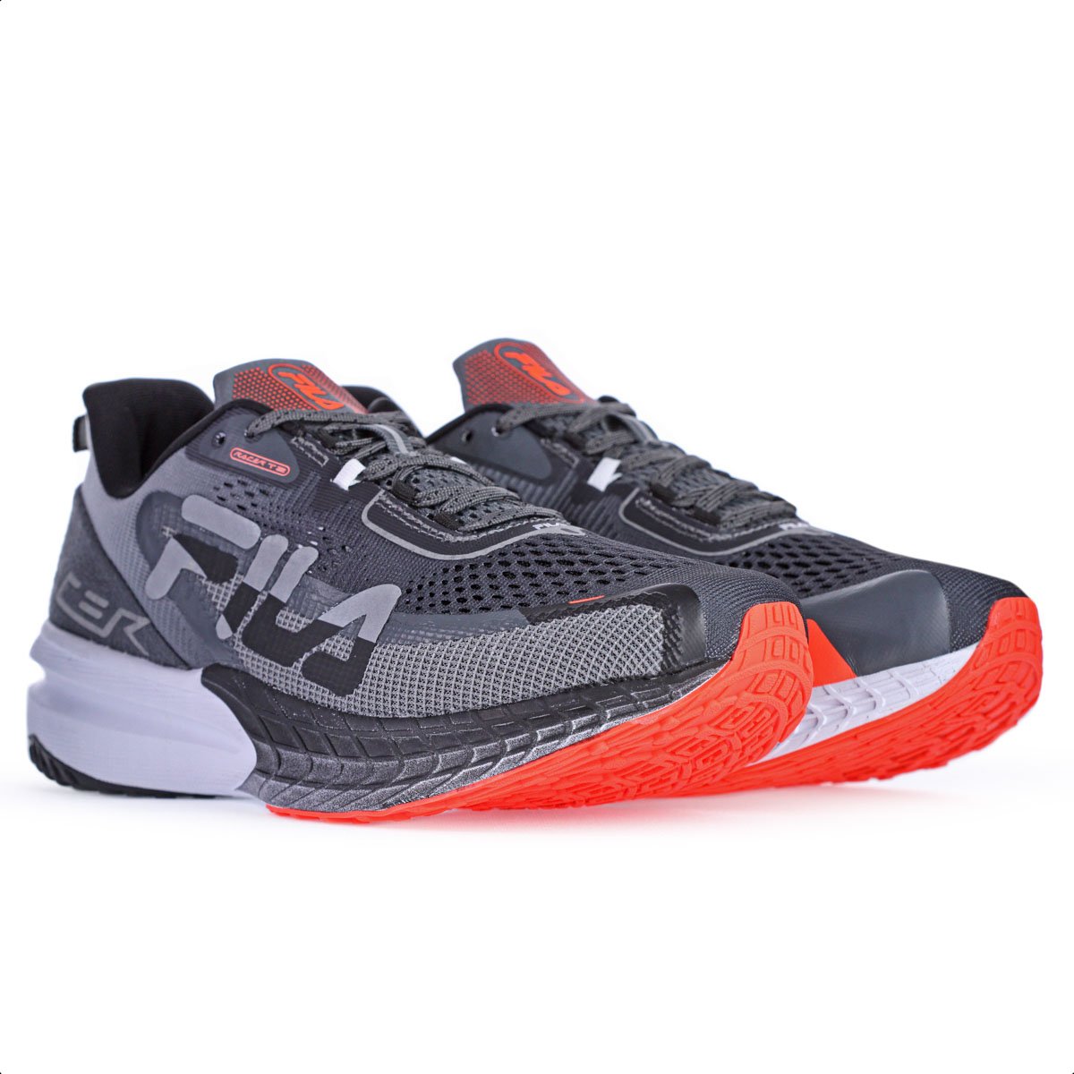 Tenis Fila Racer T2 S Grafite Preto e Coral - Masculino Cinza 4