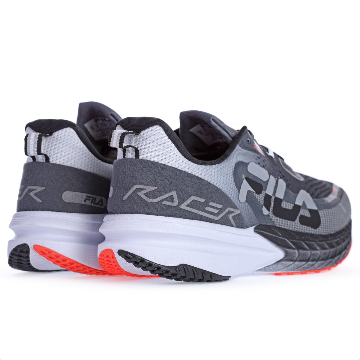 Tenis Fila Racer T2 S Grafite Preto e Coral - Masculino Cinza 5