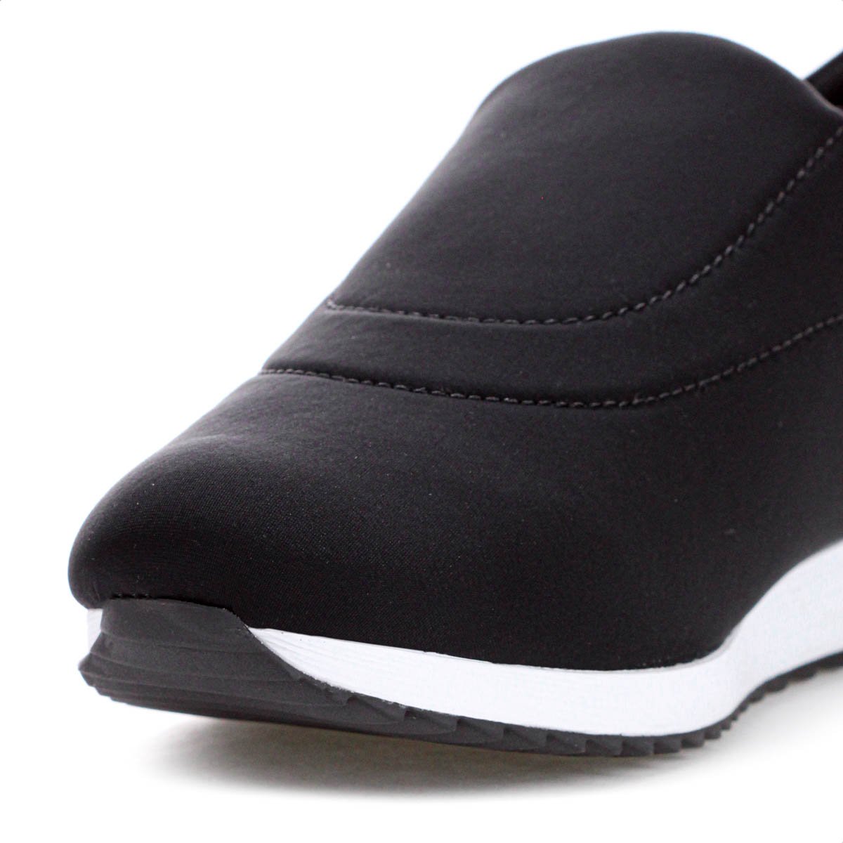 Tenis Usaflex Slip On Elastano Detalhe Costura Preto - Feminino Preto 4