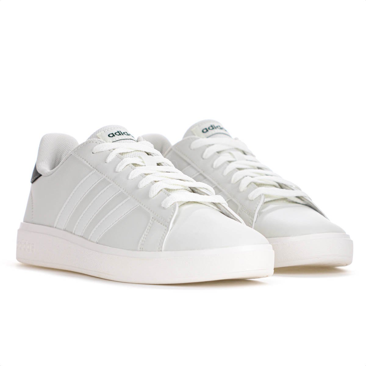 Tenis Adidas Grand Court Base 2.0 Cinza Claro e Verde - Masculino Cinza 3