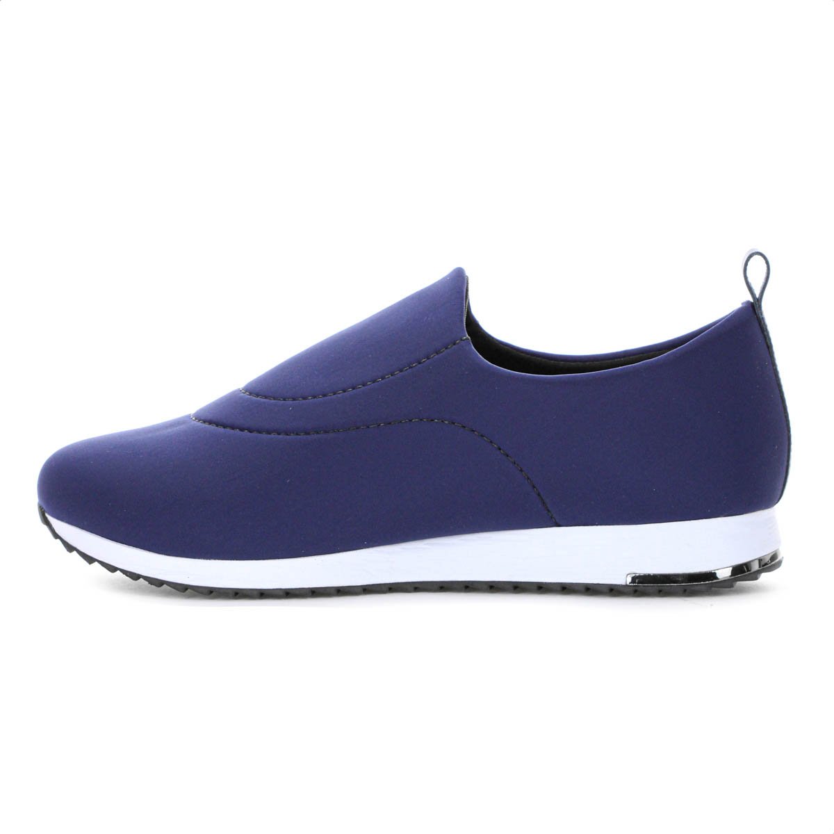 Tenis Usaflex Slip On Elastano Detalhe Costura  Azul Escuro - Feminino Azul 2