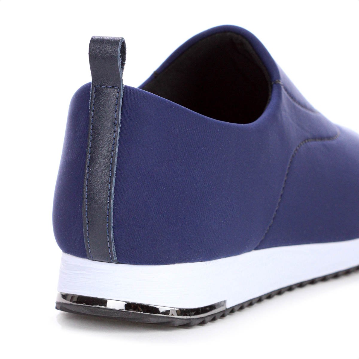 Tenis Usaflex Slip On Elastano Detalhe Costura  Azul Escuro - Feminino Azul 5