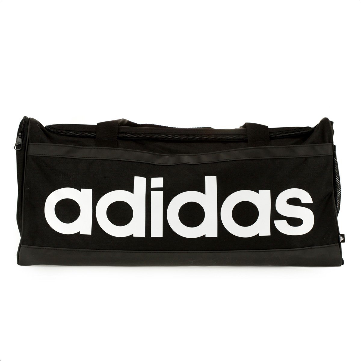 Mala Adidas Duffel Essentials Linear Preta e Branca - Unissex