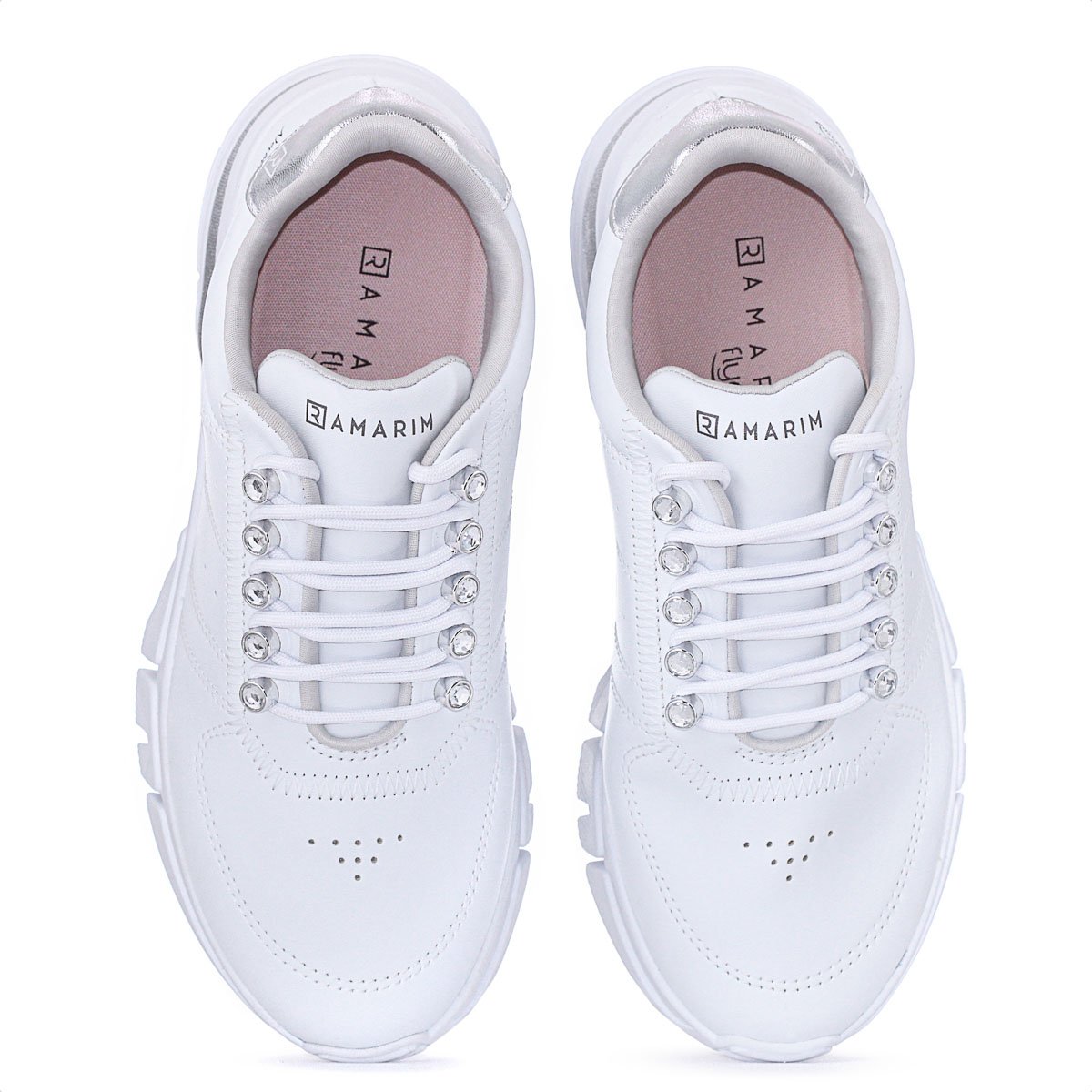 Tenis Ramarim Plataforma VZ Plus Branco e Prata - Feminino Branco 5