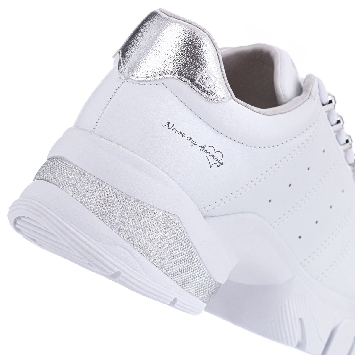 Tenis Ramarim Plataforma VZ Plus Branco e Prata - Feminino Branco 8