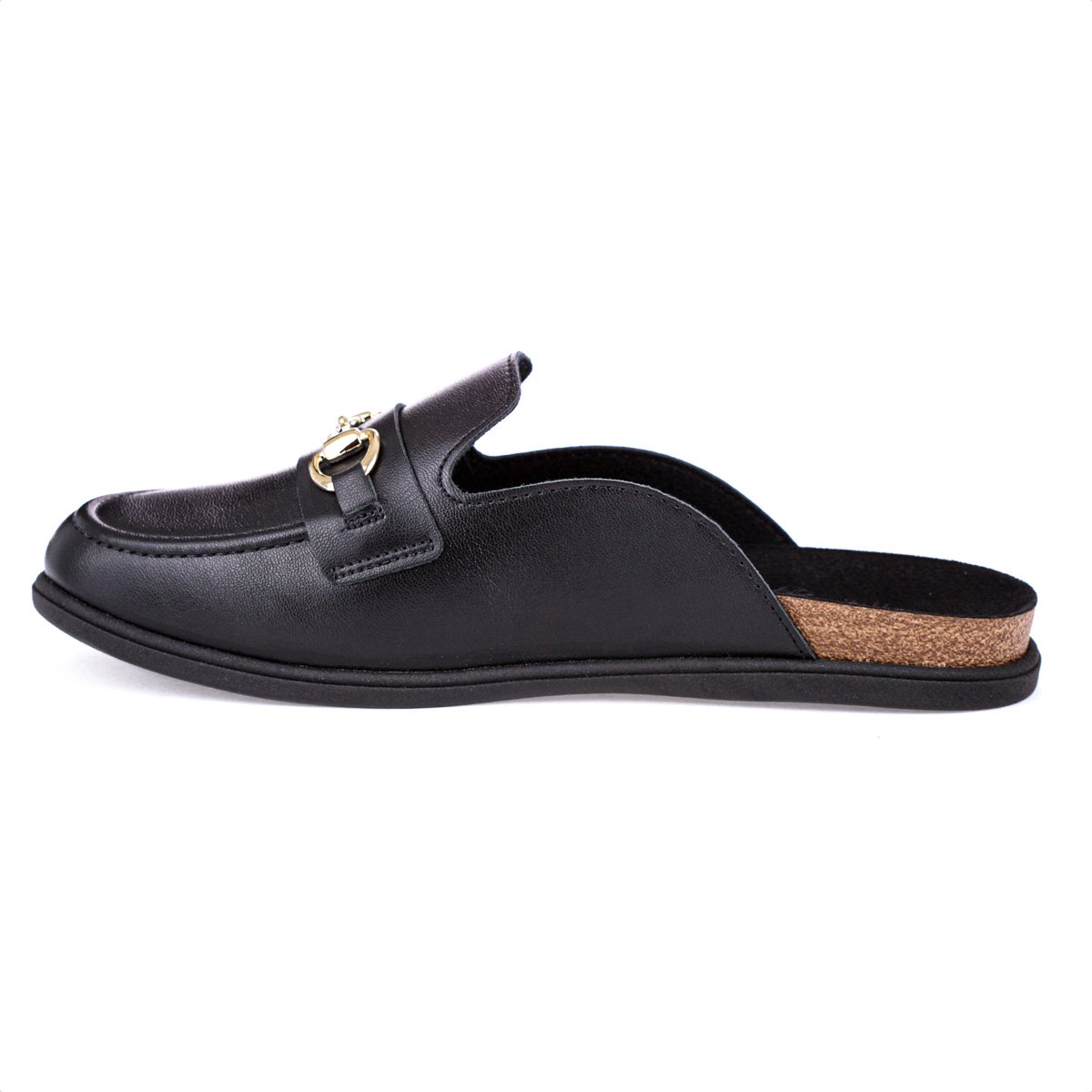 Mule Beira Rio Napa Turim Preto e Dourado - Feminino Preto 4