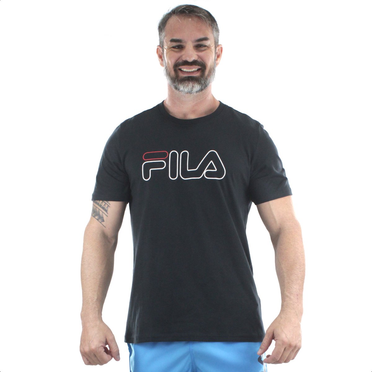 Camiseta Fila Letter Outline Preto - Masculino