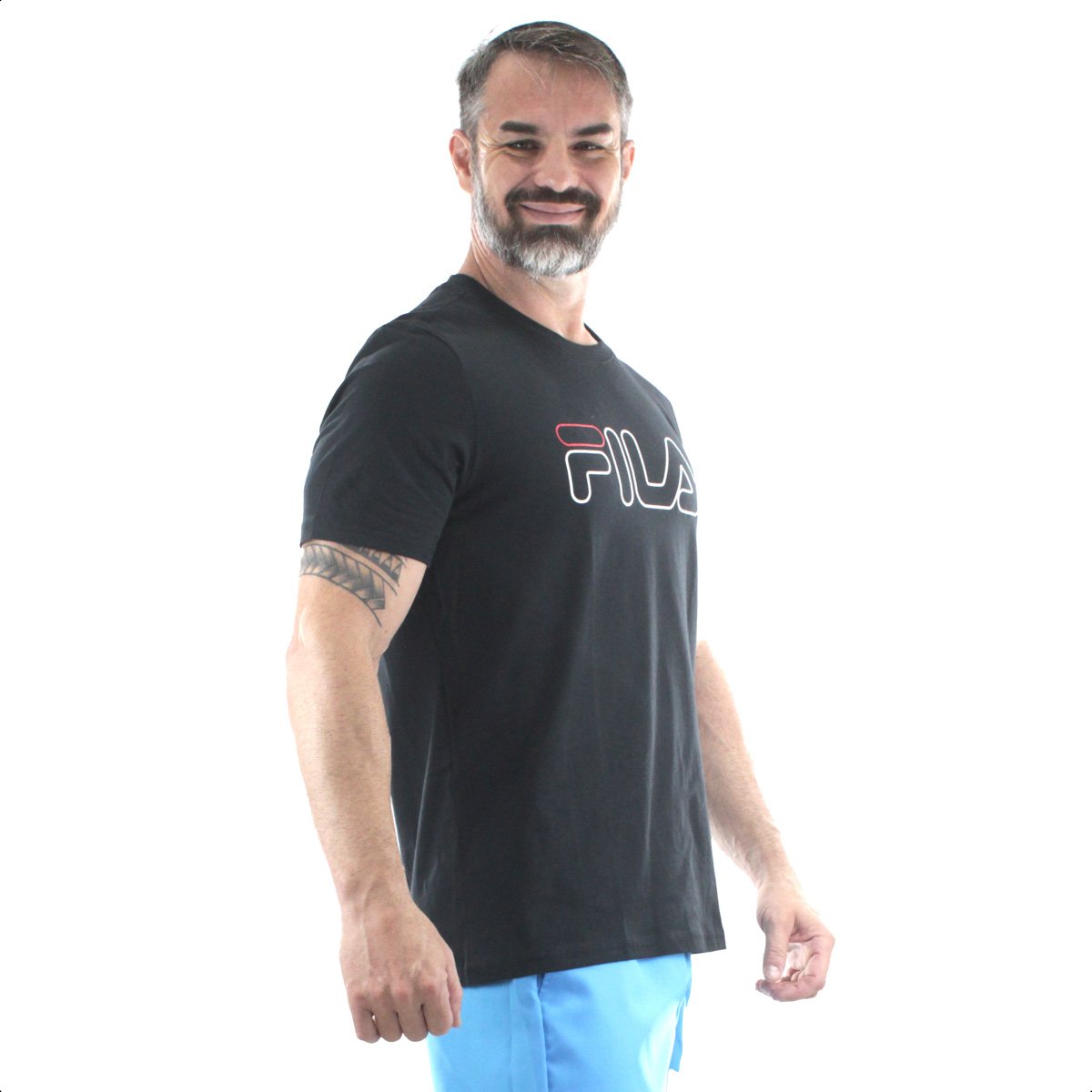 Camiseta Fila Letter Outline Preto - Masculino Preto 3