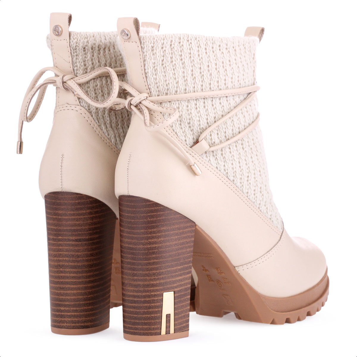 Bota Coturno Ramarim Crochet Bege  - Feminino Bege 6