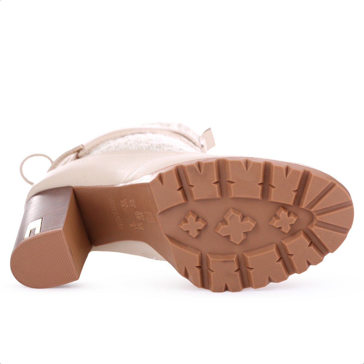 Bota Coturno Ramarim Crochet Bege  - Feminino Bege 7