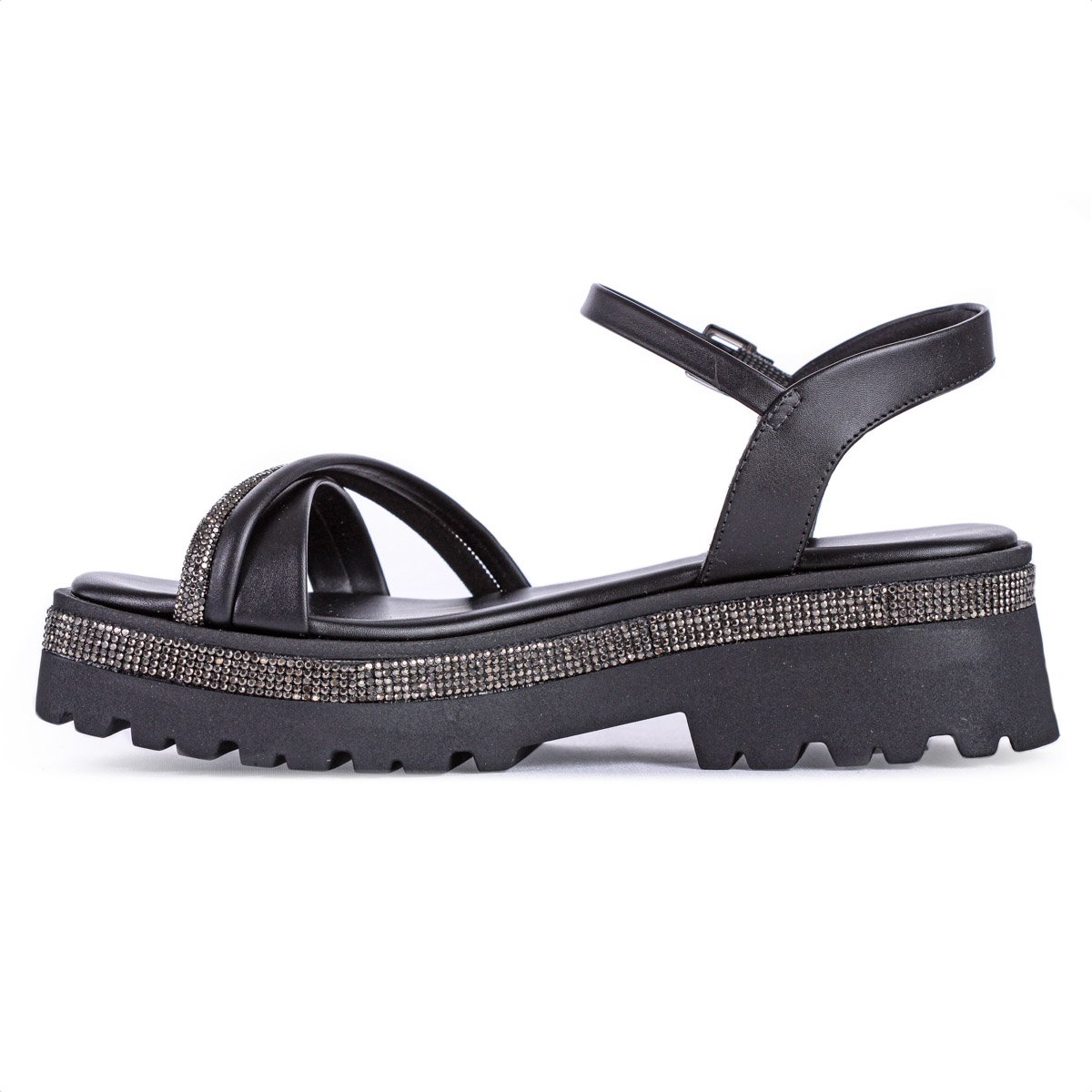 Sandalia Ramarim Anabela Preto Shine - Feminina Preto 4